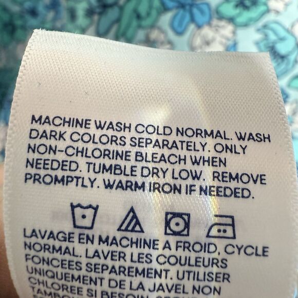 Lands’ End Women’s Sleeveless Floral Shift Dress Size S 6-8 Aqua Blue - Picture 6 of 8